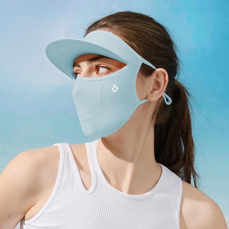 Summer Outdoor Sunproof Mask With Sun Visor Women Cycling Hiking Running Sun Hat Reusable Ice Silk Breathable Mask