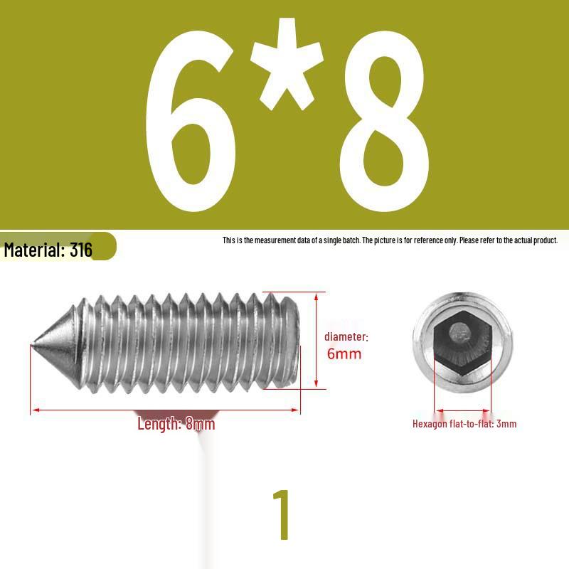 12.9 Edelstahl 304 Innensechskant Kegelspitze Gewindestift M2/M3
