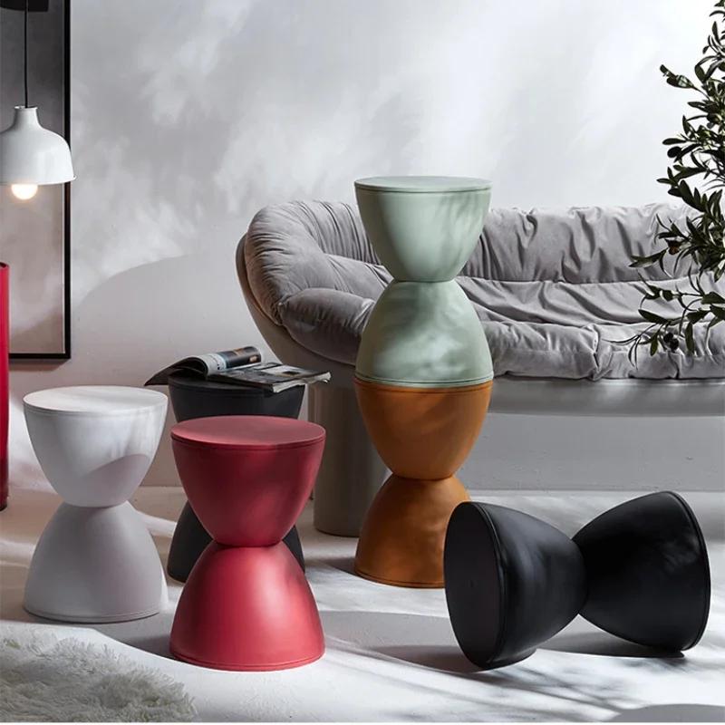Nordic Style Footstool Creative Change Shoe Round Tea Table Multi-color Thickened Fashion Thickened Plastic Round Stool
