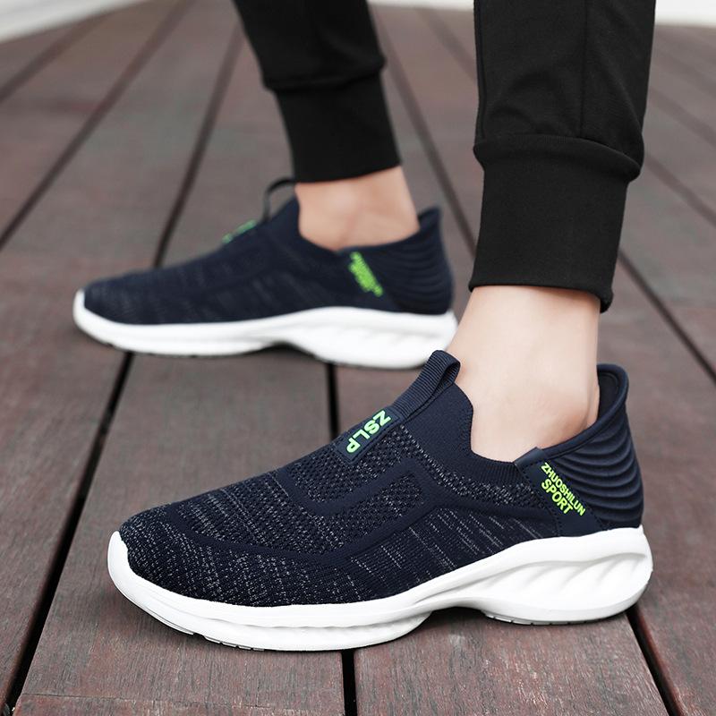 Popular breathable lightweight foot walking shoes single mesh sports shoes middle-aged and elderly mesh breathable casual shoes