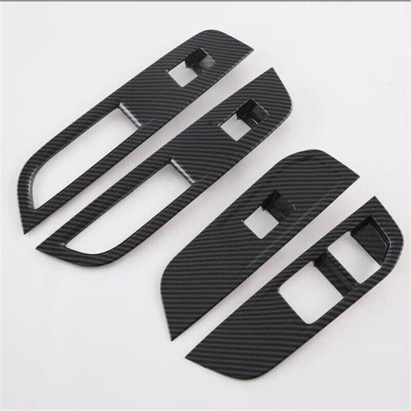 Compatible For MG4 EVMulan 2022-2024 Car Window Control Lift Switchs Panel Cover Trim Decoration ABS Carbon FiberDurable