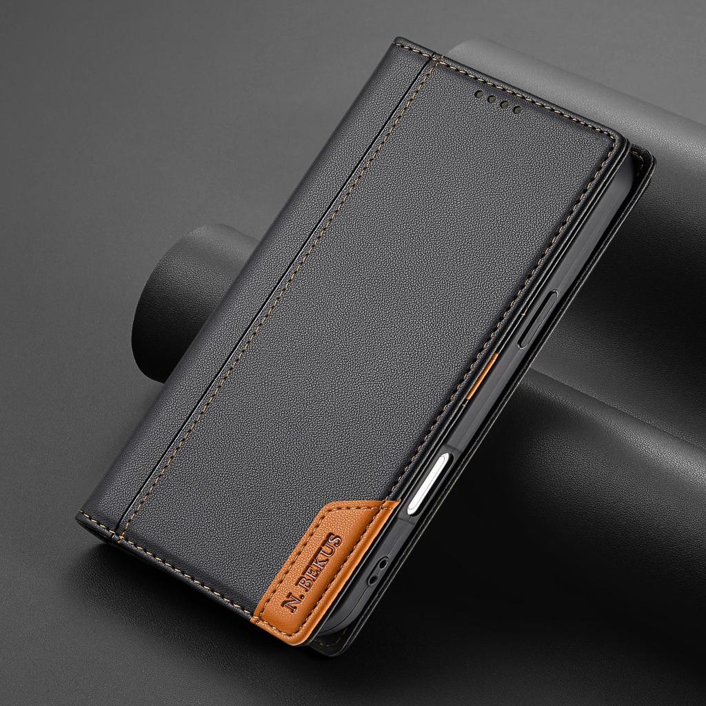 iPhone 17 Pro Max Anti-Theft Magnetic Flip Wallet Case with Card Slot and Stand