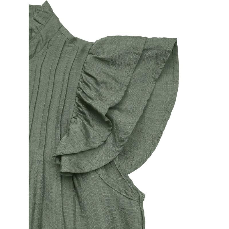 VEZFAA Women's Fashion Summer Spring Solid Color Print Short Sleeve Half Turtleneck Loose Waistline Casual Dresses