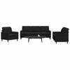 Vidaxl 3-Piece Lounge Set, Upholstered In Velvet, Black