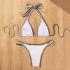 Sexy Knitted Bikini Women White Patchwork Push Up Micro Swimwear Summer Beach Bathing Suit Thong Swimsuit Biquini