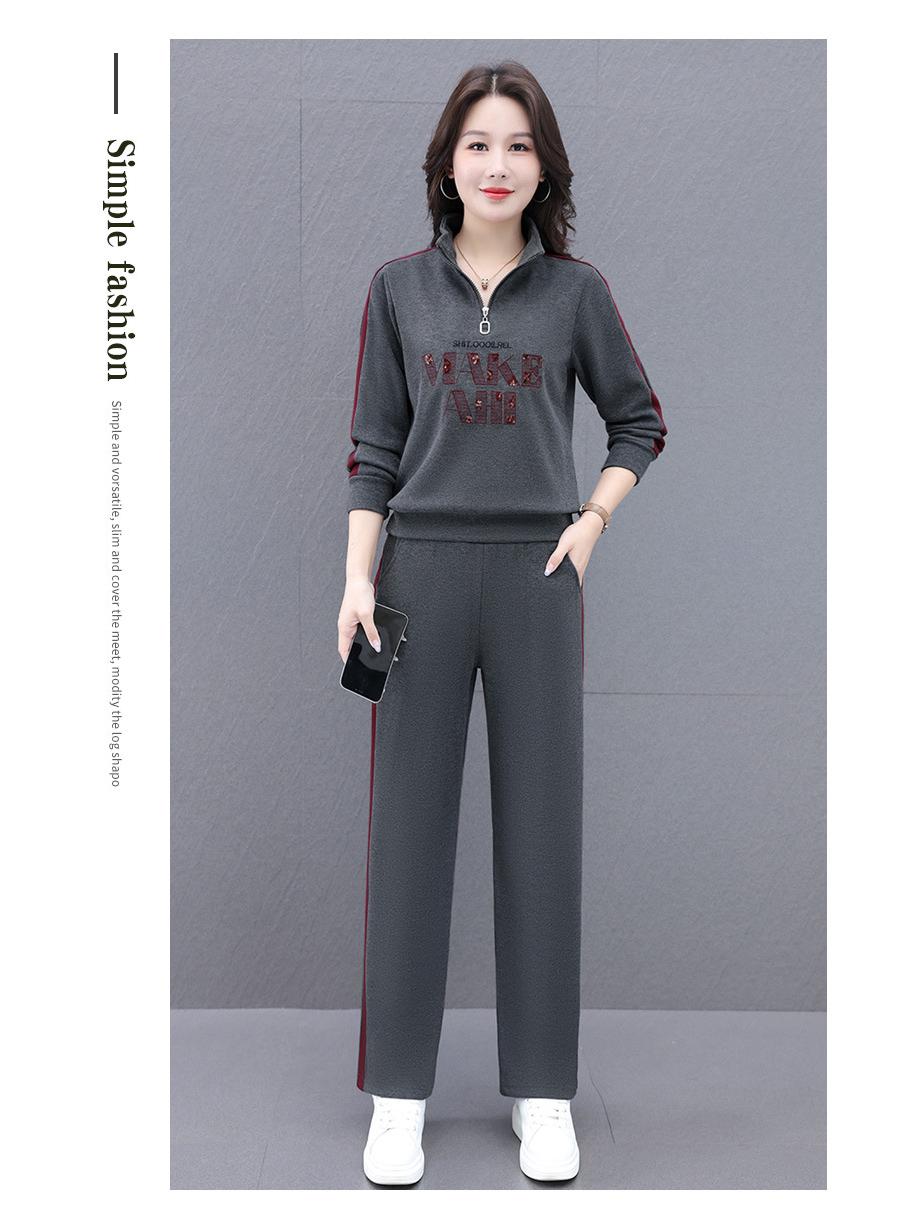 Trendy Women s Relaxed Fit Casual Sportswear Set 2026 4XL темно-серого