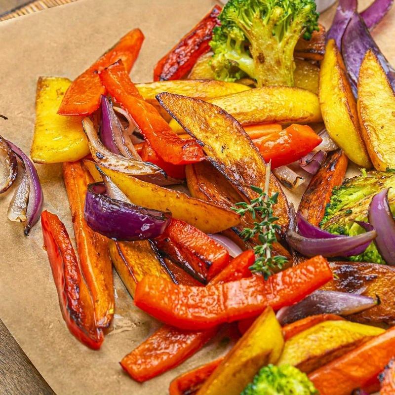 50 Stück Premium Backpapier - Antihaftbeschichtet, Öl- und Wasserabweisend, Geeignet für Heißluftfritteuse, Dampfgarer und Ofenkochen