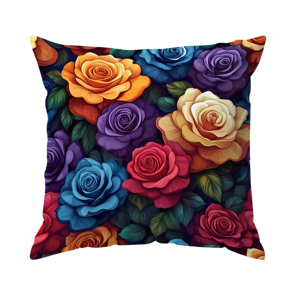 Color Series Butterfly Flowers and Leaves Pillowcase Pillow Covers Throw Pillows Decorative Cushion Cases for Home Car Sofa