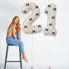9 cream white digital balloons, black ribbon bow for bow themed birthday parties, graduation, showers, anniversaries