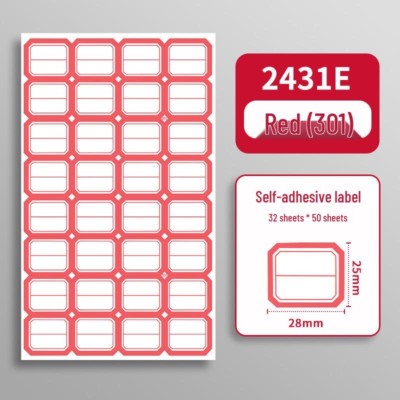 Self-Adhesive Name & Classification Label Stickers - 50 Sheets, Office Blank Handwritten Labels