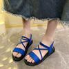 Roman Sandals Women's Summer New Round Toe Open Toe Thin Strap Soft Sole Non-slip Wear-resistant Flat Beach Shoes