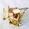 Toyvian Miniature Musical Instrument Set Plastic Saxophone Trumpet Drum Figurines Dollhouse Musical Instrument Models Ornament for Mini House Musical