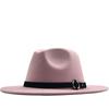 Autumn and Winter New Woolen Top Hat Flat-brimmed Big Eave Hat Versatile Straight-edged Jazz Hat Church Hat