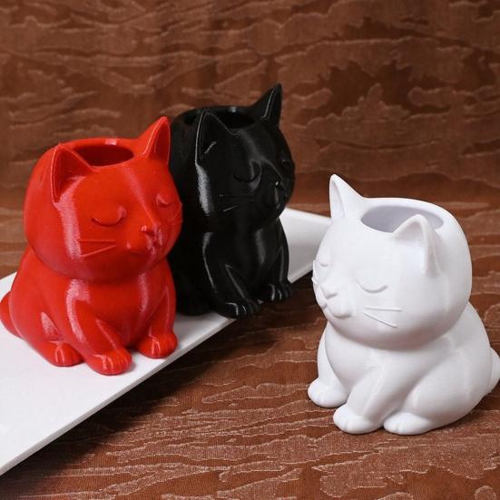 Cat Pen Holder, Cute Kitty Desk Organizer for Stationery Storage, Large Capacity Pencil Stand for Office Home, Creative Storage Box Gift