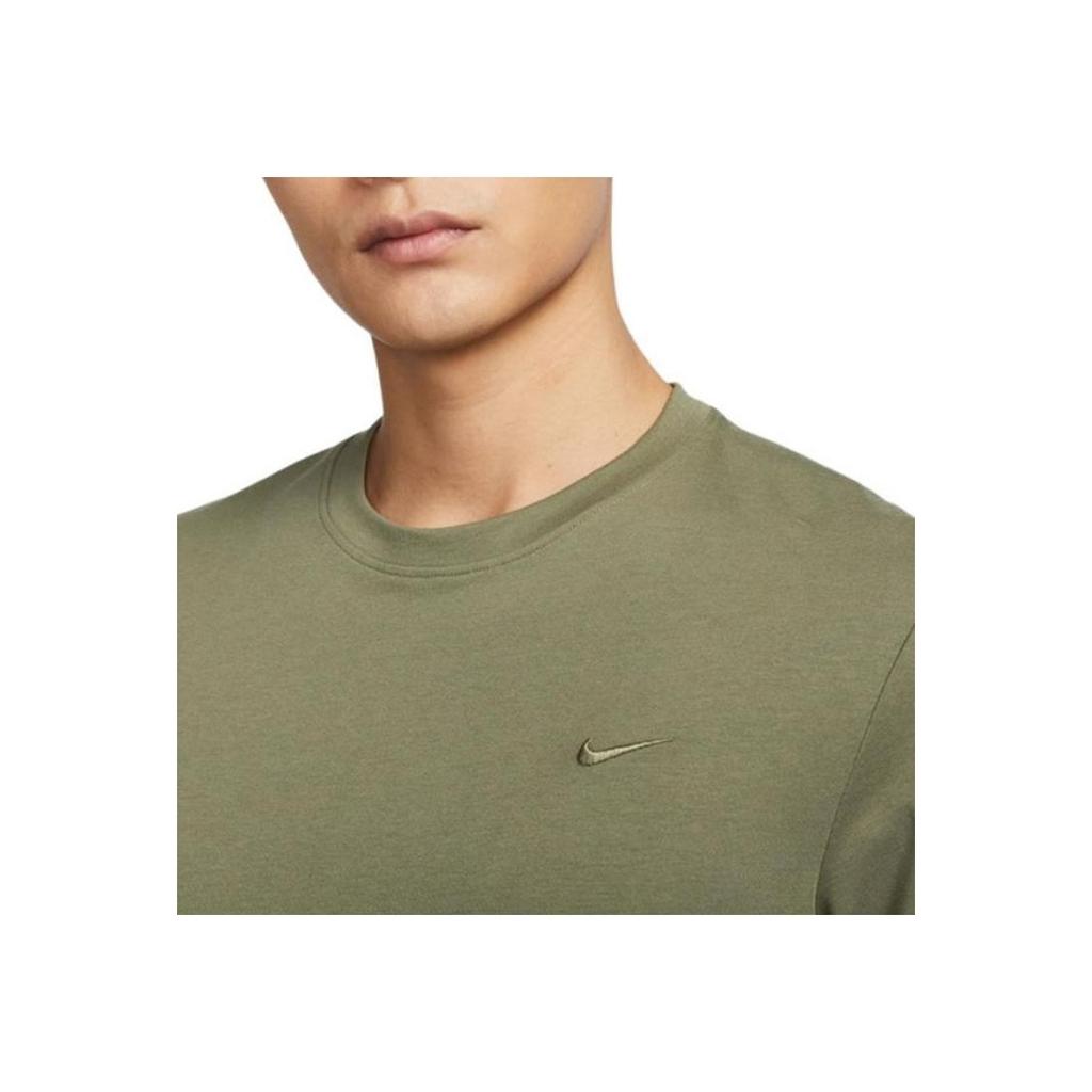 Nike Primary Solid Color Crew Neck Quick-Dry Casual Long Sleeve T-Shirt Men Tops Olive-Green FB8586-222