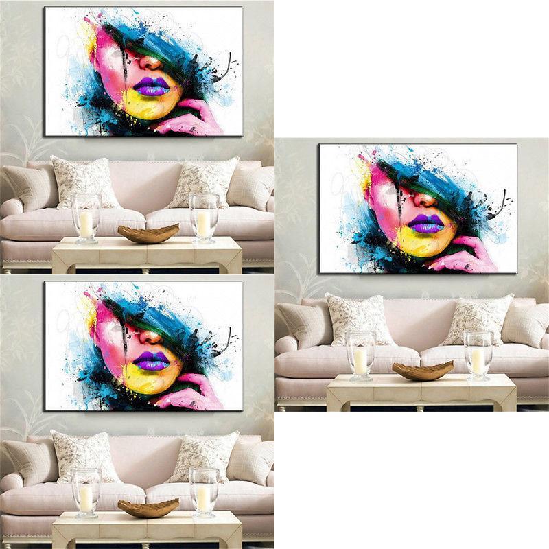 Stunning Modern Wall Art Oil Painting On Canvas Woman Face For Chic Room Decor