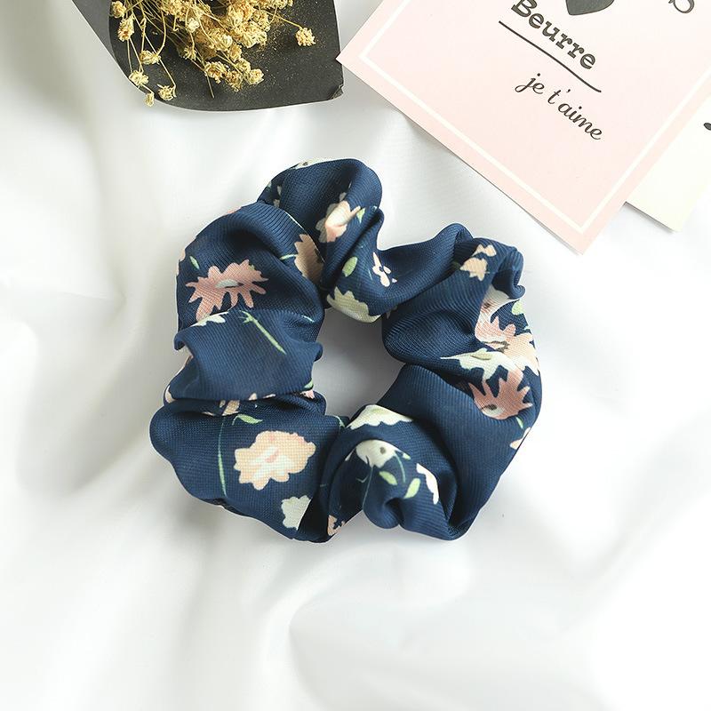 Small Fresh Large Intestine Ring Spring Summer Autumn And Winter Head Flower Chiffon Fabric Pig Large Intestine Hair Band Headgear Women'S Headband