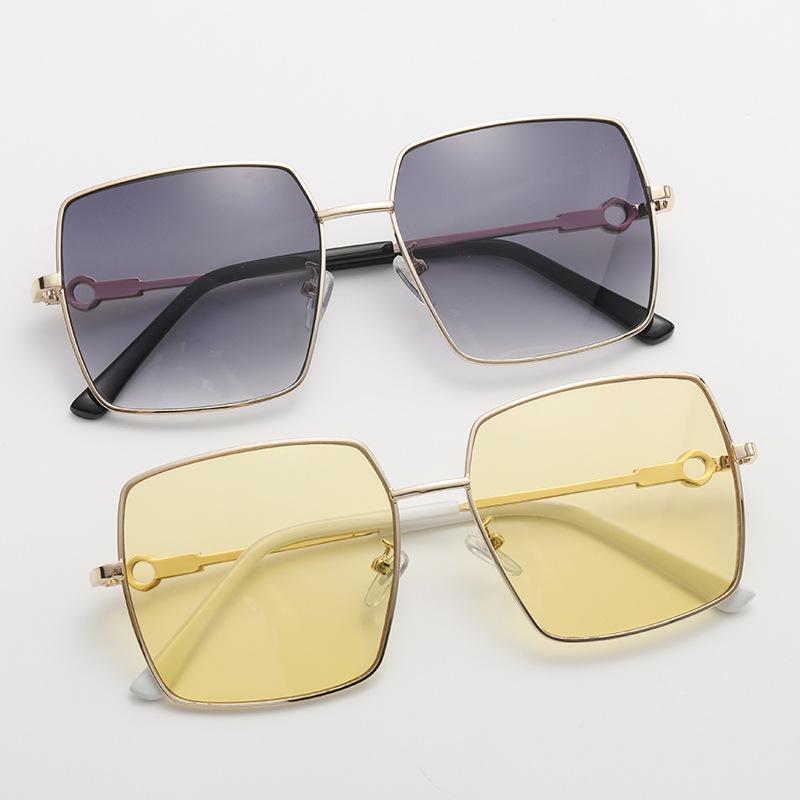 New Sunglasses Ins Style European and American Metal Sunglasses Square Sunglasses Men's and Women's Sunshade Glasses S