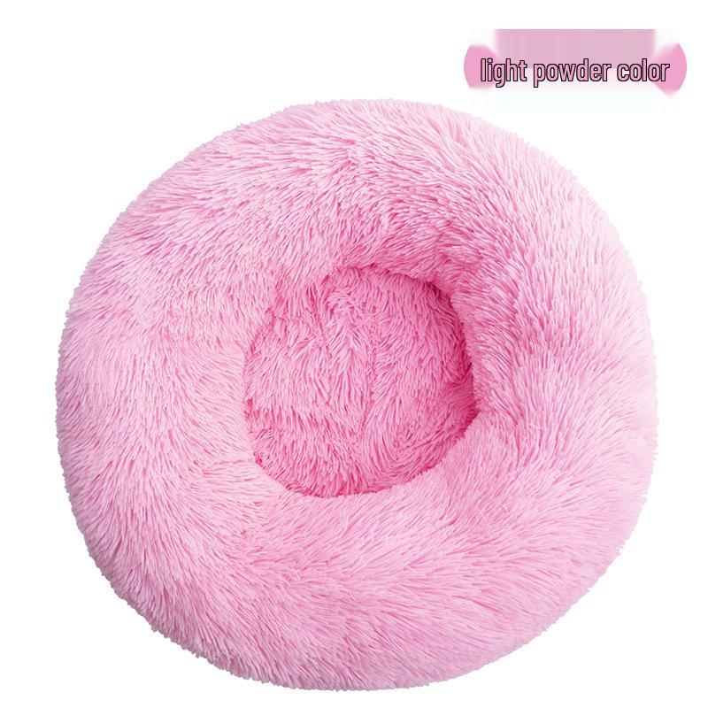 Round Plush Cat & Dog Bed – All-Season Warmth, Multi-Size Options for Small & Medium Pets
