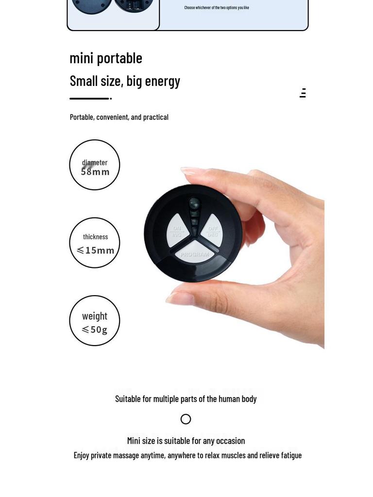 Smart Mini Remote-Controlled EMS Neck and Shoulder Pulse Massager - Battery Operated