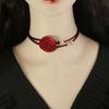 Exklusivt Roshalsband, Kamelia Blommig Nyckelbenshalsband, Choker Halsaccessoar, Ny Krage