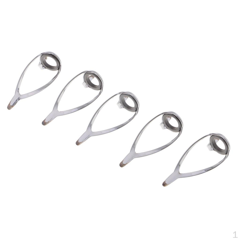 5 Pieces SIC Fishing Rod Guides Double Leg for Building