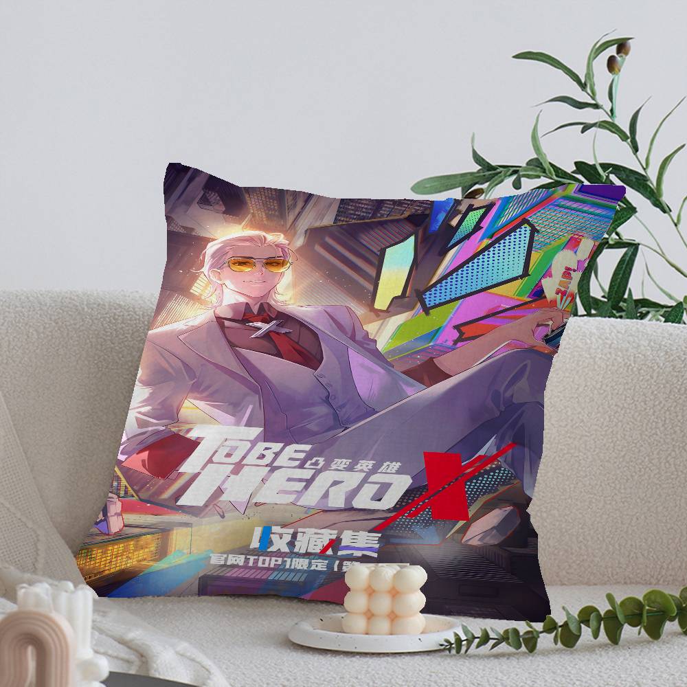 To Be Hero X Anime Pillow Covers Cartoon Sofa Decorative Home Double-sided Printing Short Plush Cute Cushion Cover