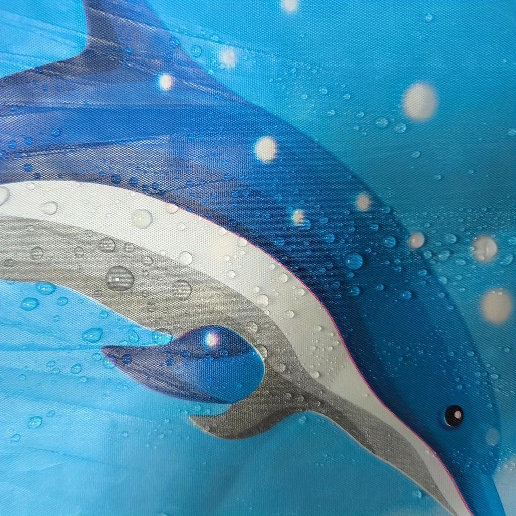 VIKAMA Leaping Dolphin Pattern Shower Curtain, Semi-Transparent, Waterproof, Modern Bathroom Design Home Decor