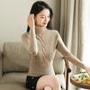 Women's Turtleneck Sweater Autumn Winter Short Solid Color Elastic Knitted Top Slim Fit Pullover Knitted Sweater.