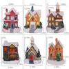Led Christmas Village Houses Resin Delicate Cabinet Beloved Collectible Buildings New Year Gift