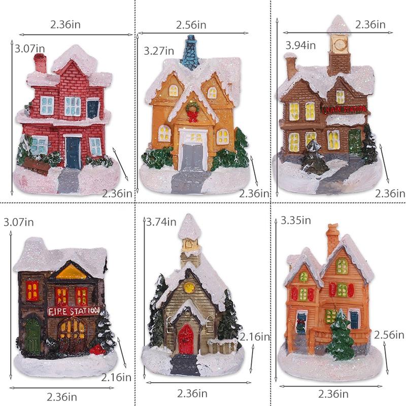 Led Christmas Village Houses Pryskyřice Jemná skříňka Milované sběratelské budovy Novoroční dárek