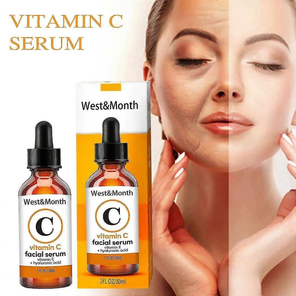 Vitamin C Face Serum with Hyaluronic Acid & Panthenol, Brightening Anti-Aging Serum, Antioxidant Hydrating Facial Treatment, 30ml