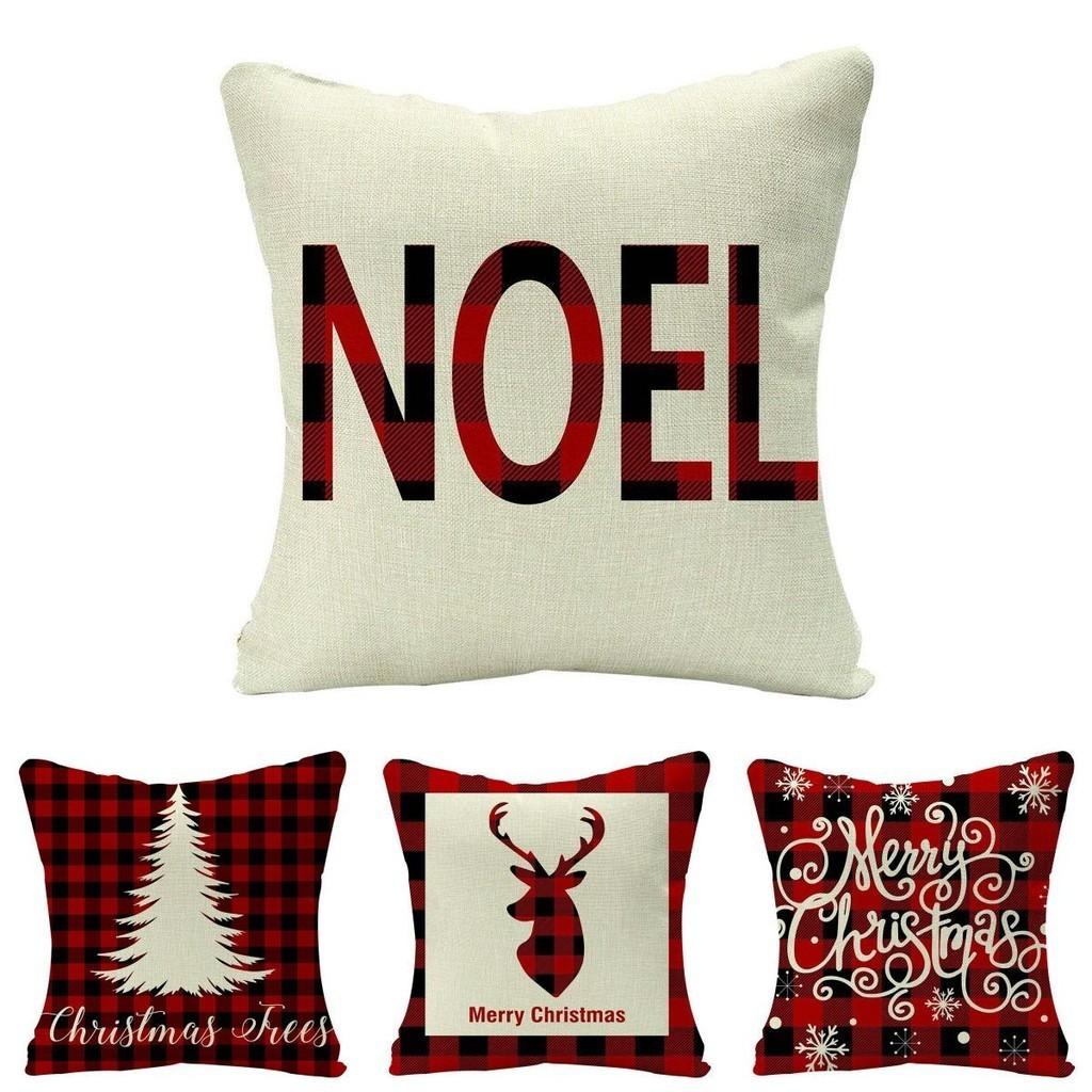 Festive Christmas Cushion Cover Featuring Adorable Reindeer And Snowflakes Design