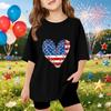 Kids Short Sleeve T Shirt Independence Day Print Top Casual Loose Fit Lightweight Summer Tee for Boys Girls