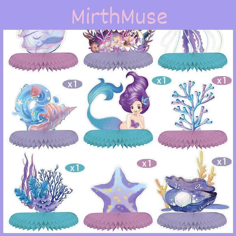 Theme Marine Mermaid Paper Fan Honeycomb Ball For Event Decor And Celebrations