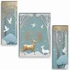 Deer Paintings for Wall Decoration - Set Of 3, 3d Modern Art Painting for Living Room Large Size with Frames for Home