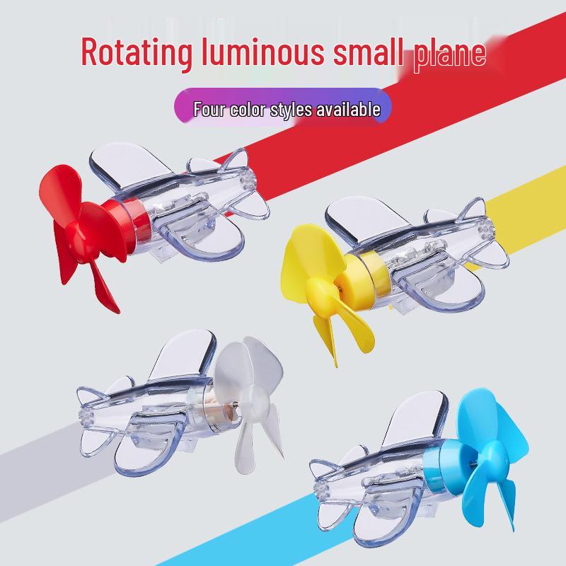 Wind-Powered Glow Airplane Toy: Light-Up Outdoor Gliding Plane with Plastic Propeller for Kids