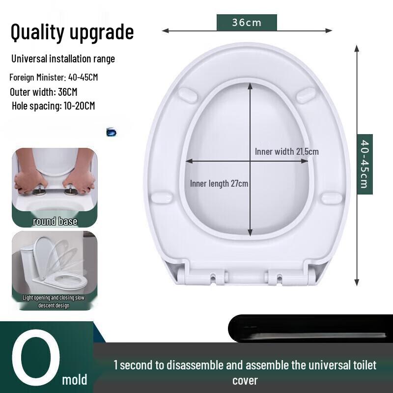 Universal Soft Close O-Shape Toilet Seat (2-Pack)