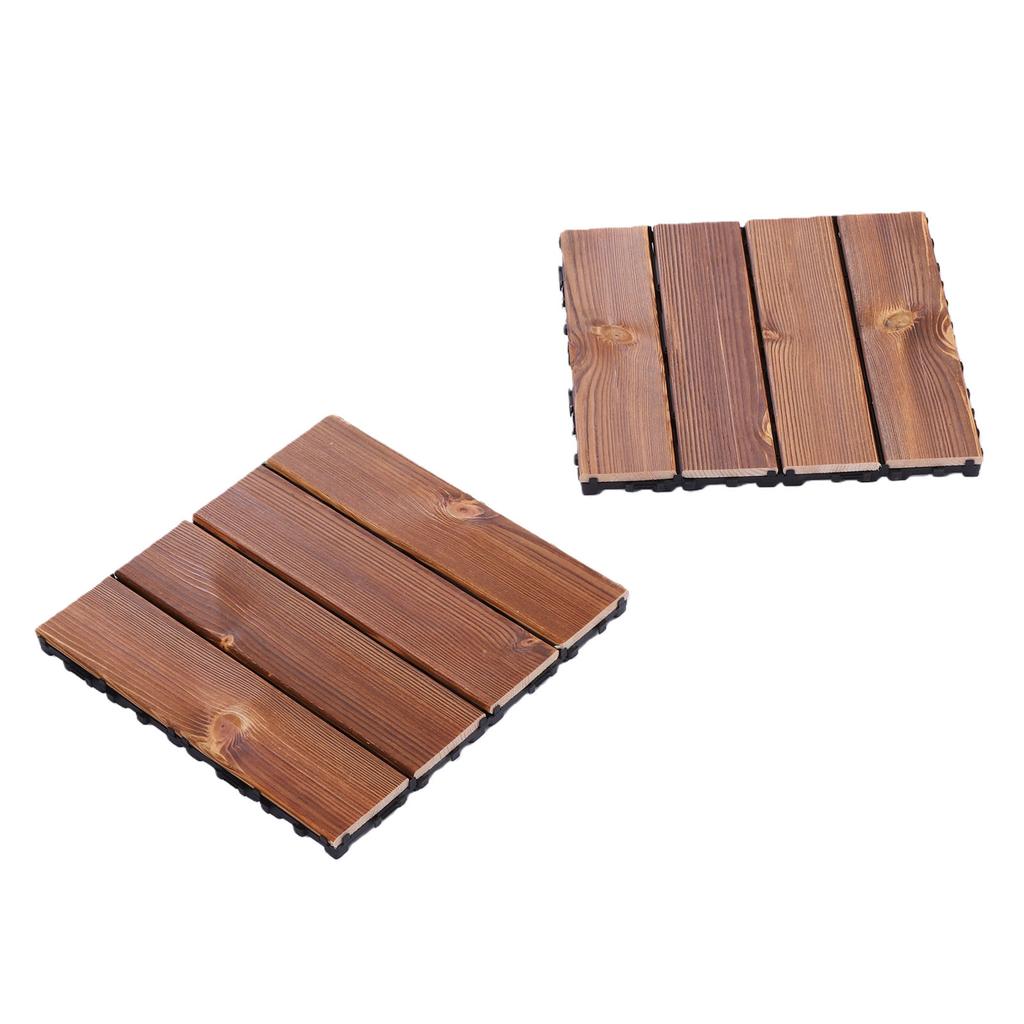 31PCS Interlocking Wood Flooring Tiles Solid Wood Decking for Patio Balcony Outdoor Indoor Use 30x30cm