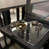 Non-Fading Full Diamond Titanium Steel Ring Ring Men Fashion Cold Hip Hop Niche Design Couple Index Finger Ring