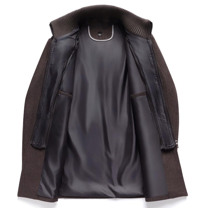 Men's Mid-Length Wool Blend Overcoat - Thickened Winter Coat