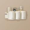 Wall Mounted Toothbrush Holder with Cup Automatic Toothpaste Squeezer Dispenser Suction Cup Bathroom Storage Rack Box for Family