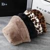 Hat Women Autumn and Winter Sweet and Cute Bucket Hcap Fashion Leopard Hat Plush Fisherman Hat Warm Thick Basin Hats