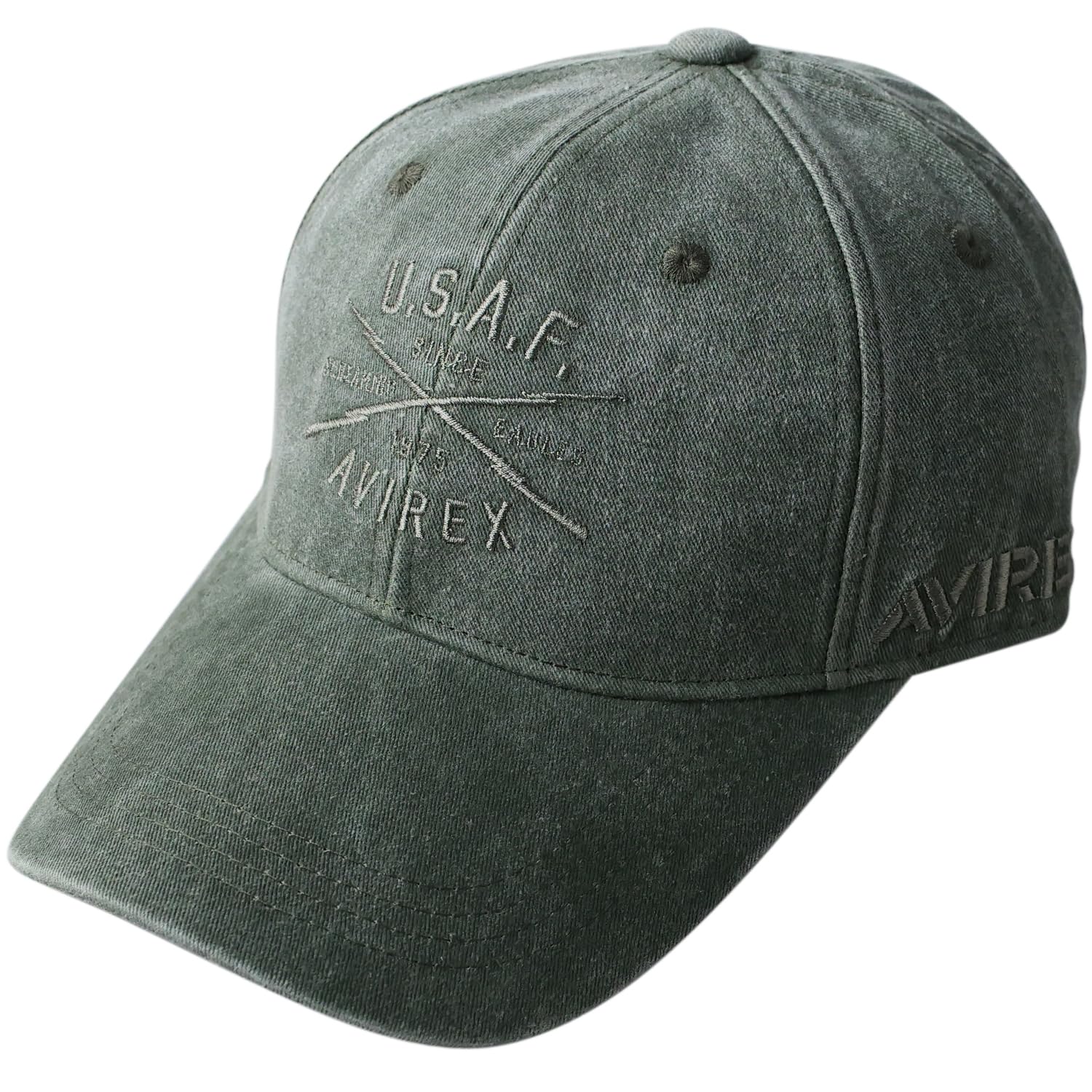 

Military 6 Panel Low Cap Pigment Cap Baseball Cap Hat USAF Khaki [AVIREX] Men s
