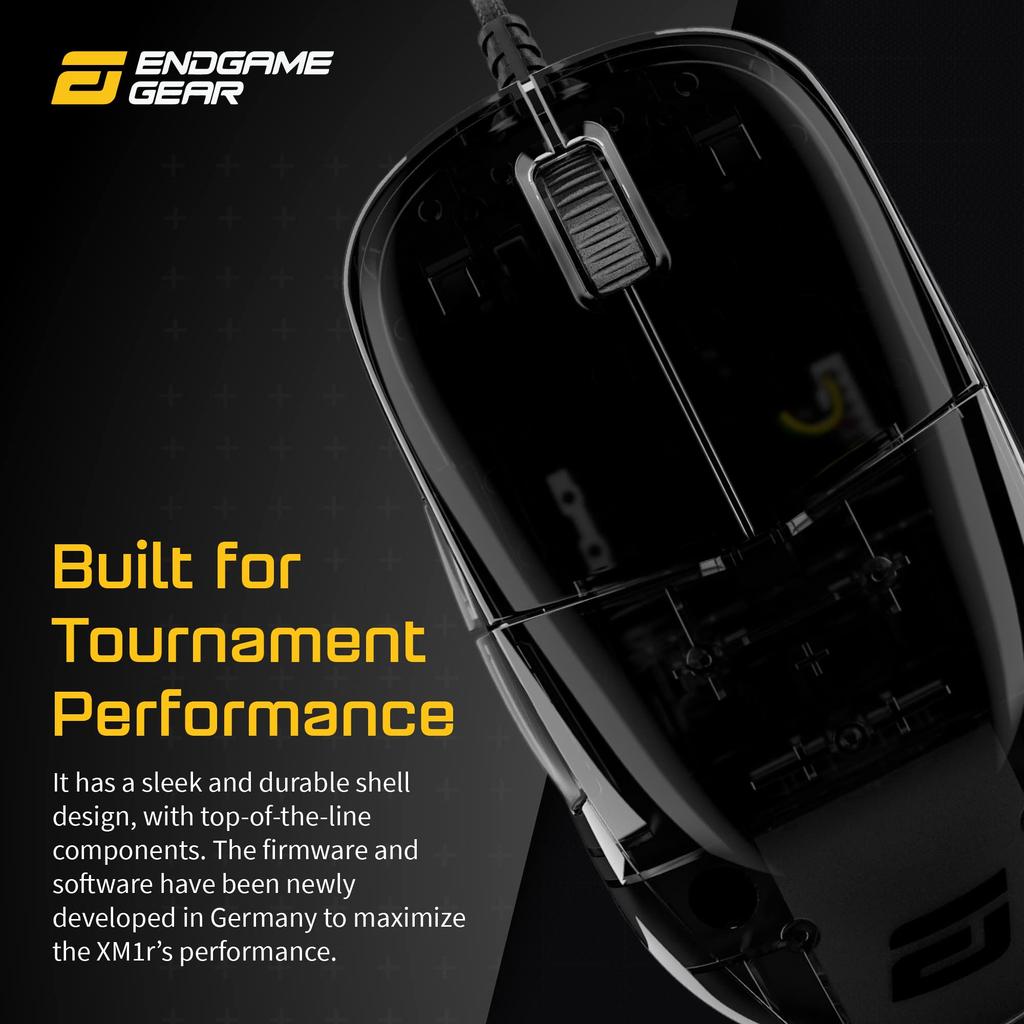 Endgame Gear XM1r Gaming Mouse, PAW3370 Sensor, 50-19,000 CPI, 5 Buttons, GM8.0 Switches, Dark Reflex, EGG-XM1R-DR