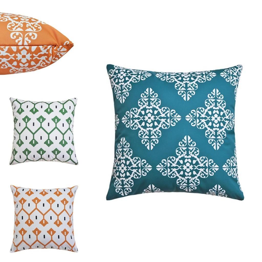 Solid Color Waterproof Cushion Cover Pillow Case For Outdoor Home Decor 16" To 24