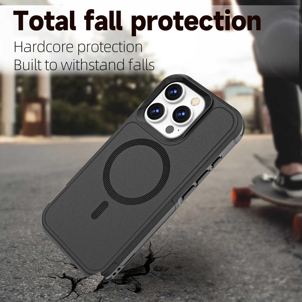 Für iPhone 16 Pro Hülle Kompatibel mit MagSafe PC + TPU Anti-Drop Handyhülle