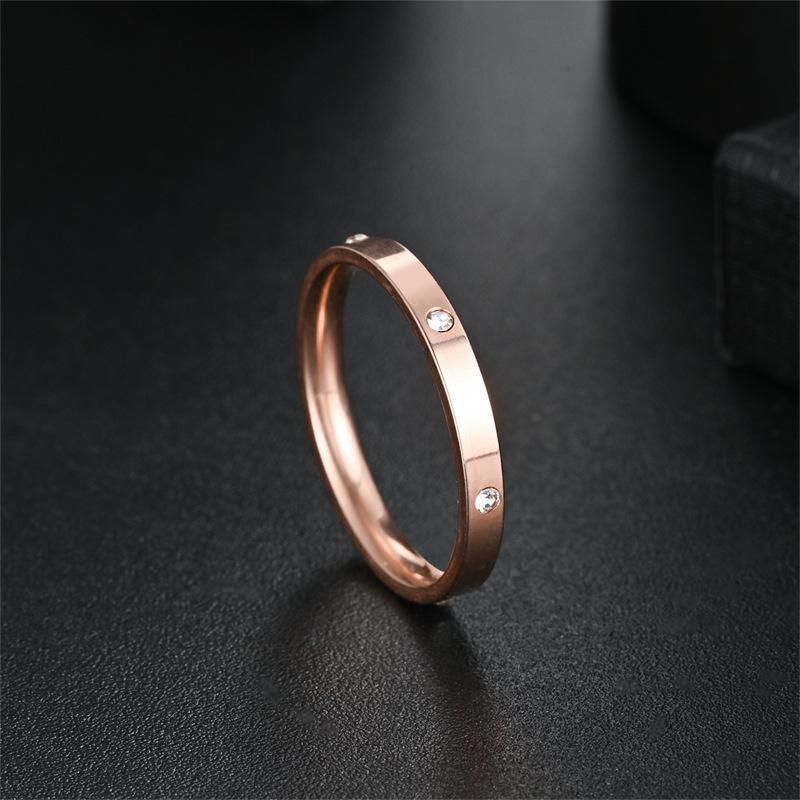 Niche Diamond-Set Titanium Steel Couple Ring - High-End Luxury Jewelry