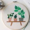 1pc Green Plant Pattern Embroidery DIY Fabric Craft Kit Creative Craft Needle and Thread