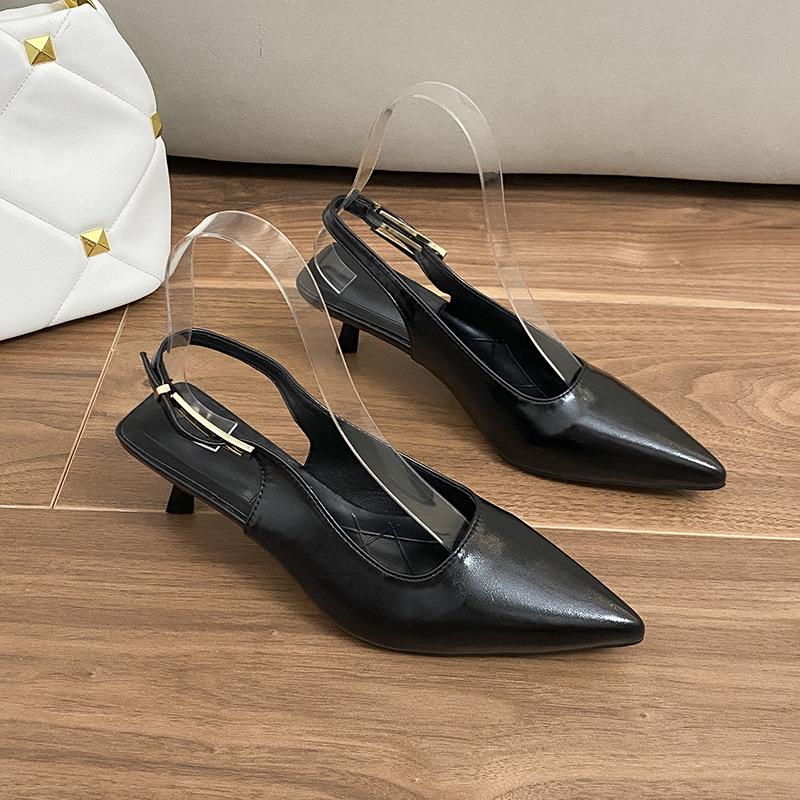 Pointed Beautiful Small High Heels Stiletto 2025 Summer New Models Are Not Tired of Feet with French Bag Head Buckle Sandals